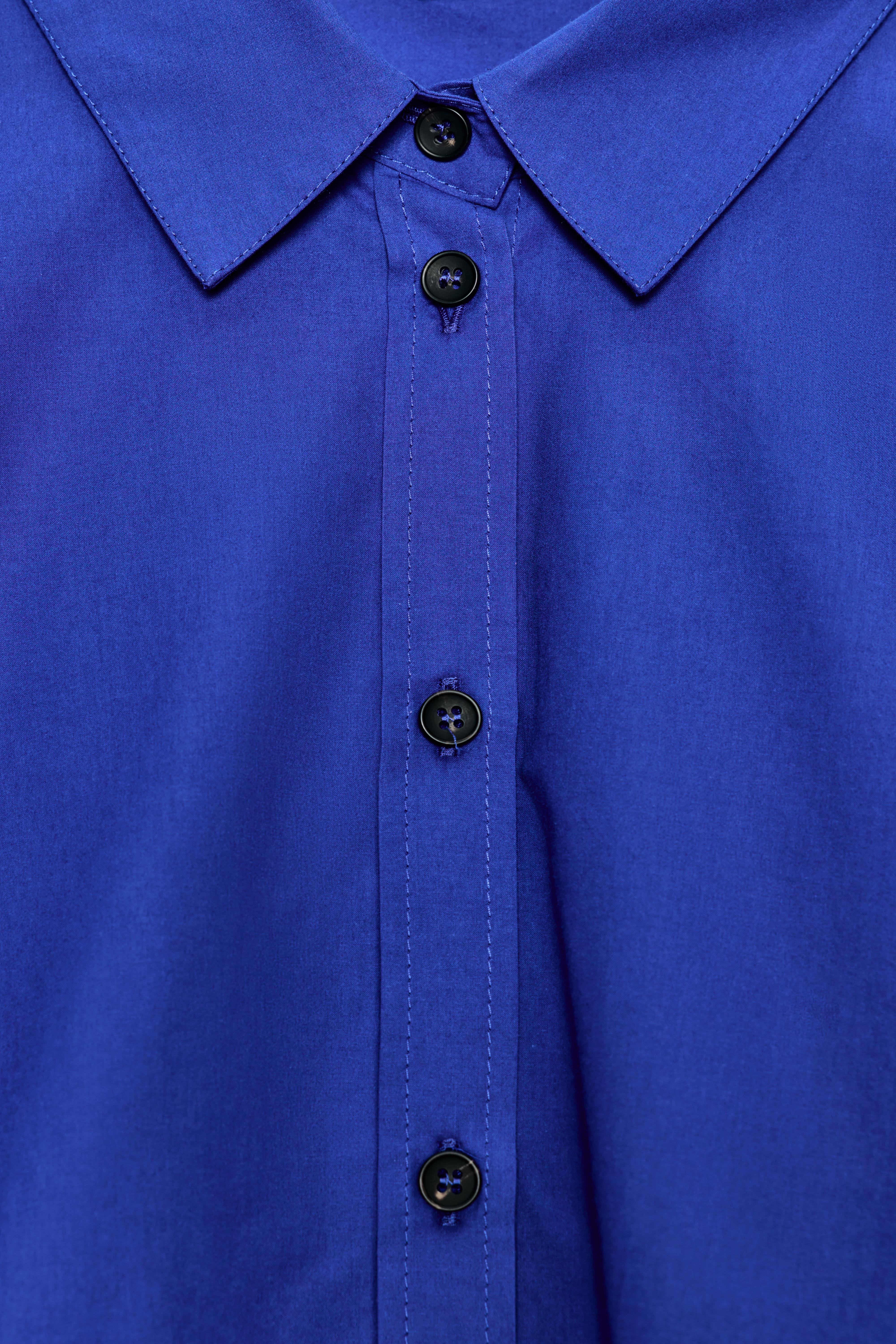 CHEMISE EN POPELINE À PINCES LATÉRALES